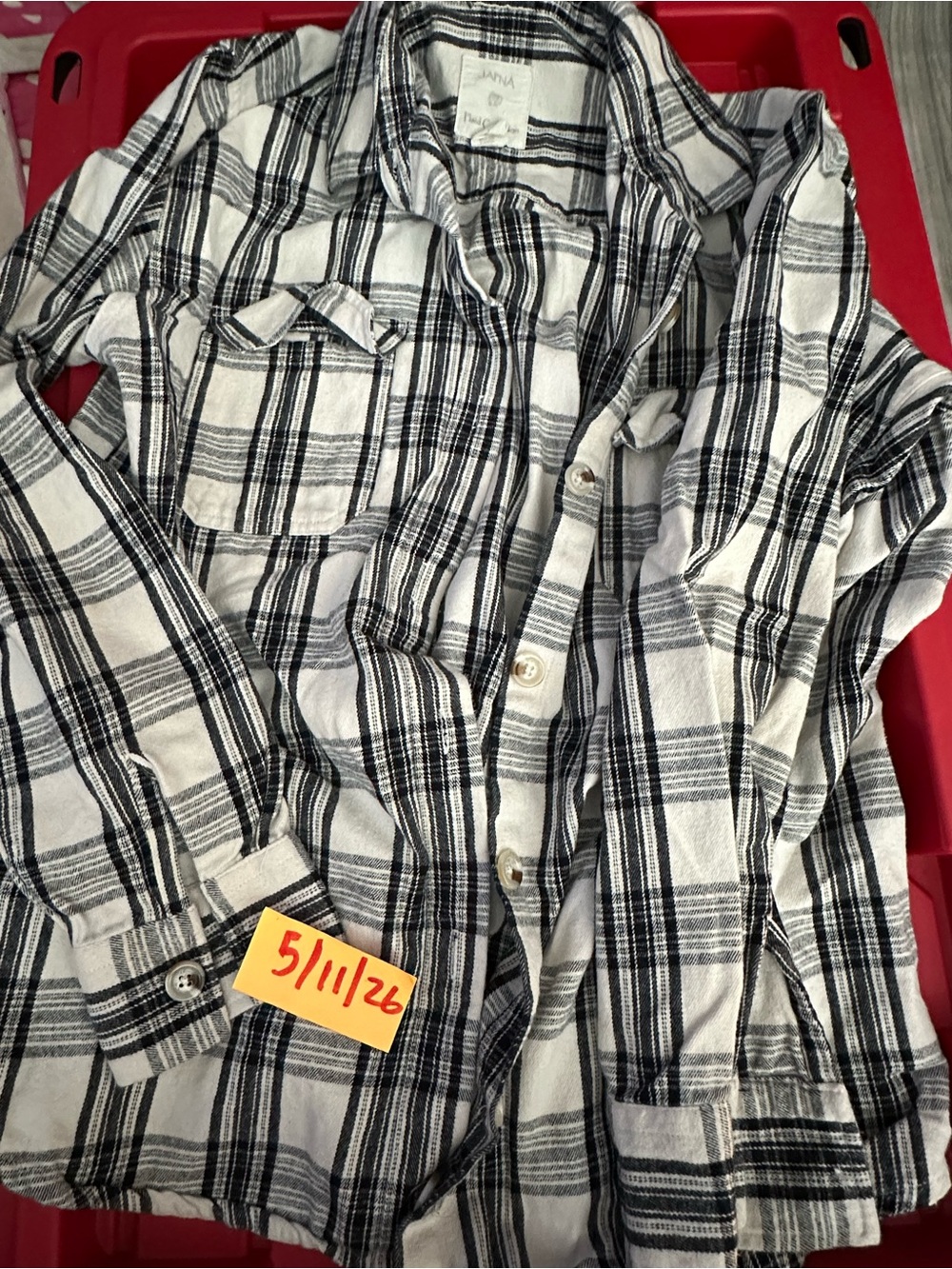 Japna Black and White Plaid Button-Down Shirt